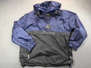 Mizuno Training Windbreaker Hooded Mens size XL Black/Blue - Picture 1 of 21