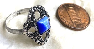 Damen Silber Ring Handarbeit Neu Marokkanische Handarbeit Blauer Stein - Bild 1 von 14