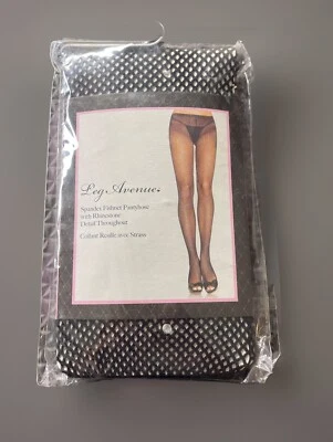 PANTIMEDIAS LEG AVENUE SPANDEX RED DETALLE ESTRÁS ESTILO NEGRO 9008 Foto 1 de 2