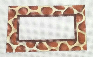 Needlepoint HP handpainted canvas LUGGAGE TAG giraffe safari #4006 5"x3" 13mesh - Picture 1 of 4