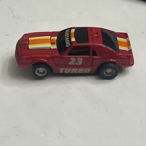 Vintage 1985 TYCO Transformers HO Scale Red Ford Mustang #23 Slot Car Tested