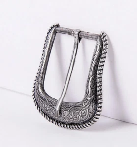 Rodeo Western Texas Cowboy Buckle 37MM Antique Silver Leather Belt Pin Buckle - Picture 1 of 10