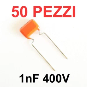 50 pezzi Condensatore Poliestere 1000pF 1nF 400V MKT PHILIPS - Foto 1 di 2