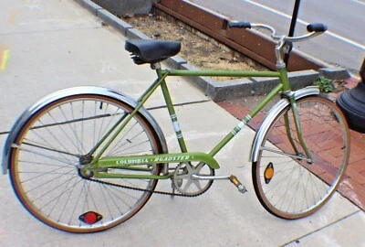 复古哥伦比亚公路 20.5 英寸车架绿色男式巡洋舰自行车 — 第 1/4 张图片