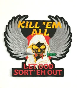 T-Shirt Kill Them All Large Skull Rücken Aufnäher Let God Sort Em Out zum Selbermachen bestickt - Bild 1 von 4