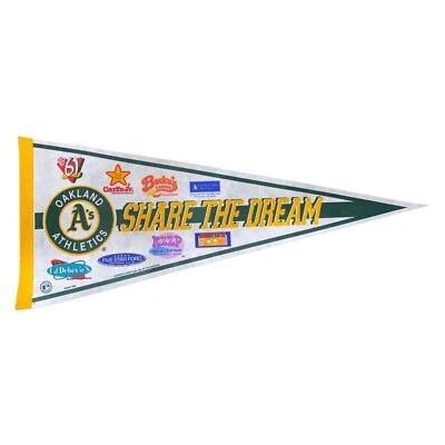 Oakland A's Athletics Pennant Share the Dream MLB 1998 Lifestyles WB61 Carl's Jr - Image 1 of 4