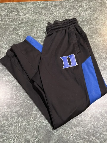 Nike Duke University Blue Devils Elite Dri Fit Black & Blue Sweatpants Sz. Large Cover