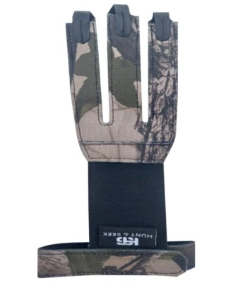 Hunt & Seek Camo Three Finger Fabric Archery Glove Finger Tab Accessories - Image 1 of 4
