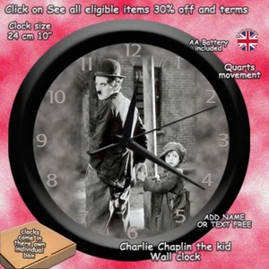 Charlie Chaplin the kid Wall clock classic movie star silent movie black & white - Picture 1 of 1