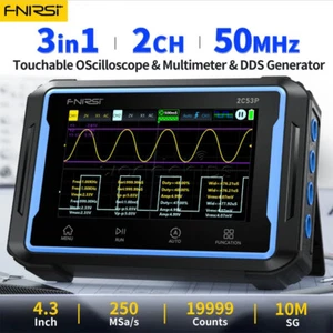 FNIRSI 2C53P Touch Screen Digital Oscilloscope Multimeter Signal Generator 2CH - Picture 1 of 12