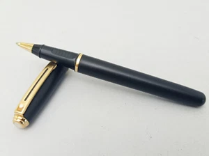 SHEAFFER PRELUDE MATTE BLACK GOLD TRIM ROLLERBALL PEN EXCELLENT VINTAGE - Picture 1 of 5