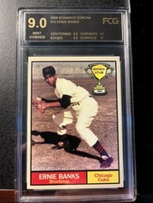 ERNIE BANKS ROOKIE STAR BASEBALL CARD. GRADED 9.0