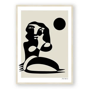 Abstract Woman Framed Print ,Figurative Illustration Wall Art ,Boho Room Decor - Picture 1 of 10