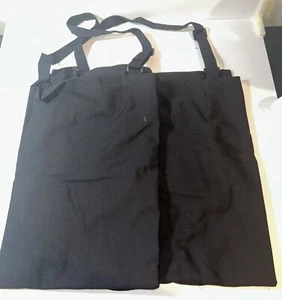 Superior Uniform Black Bib Apron Adjustable Neck Strap Set Of 2 NEW! - Picture 1 of 5