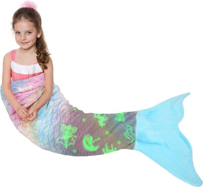 CATALONIA Mermaid Tail Blankets Glow in The Dark Mermaid Sleeping Bag Gifts for Girls Kids