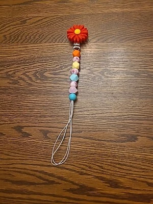 DIY Flower Multicolored Geometric Design Pacifier Binky Clip Holder - Image 1 of 4