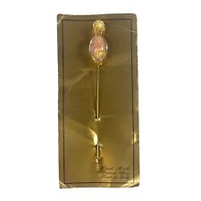Italy Murano Art Glass 4" Stick Pin Brooch Pink Gold Souvenir Collectible VTG