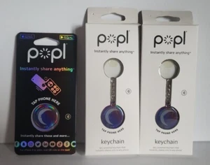 Popl Digital NFC-Powered 2-Keychains & 1 Card Share Info To Phones!!! - Picture 1 of 6