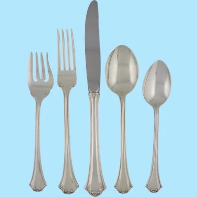 Cuchillos cucharas tenedores caña y bartón plateados CHIPPENDALE FRANCÉS ~ sin mono Foto 1 de 4