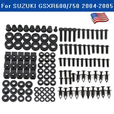 US Stainless Black Fairing Bolts Screw Kit For Suzuki GSXR600 GSXR750 2004-2005  Foto 1 de 4