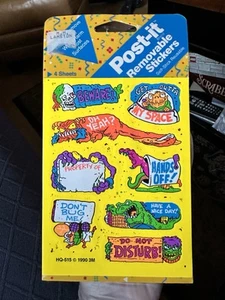 Vintage Post-it Removable Stickers School Locker Bedroom Door Beware Disturb - Picture 1 of 8