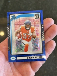 2024 Panini Donruss Rated Rookie Optic Blue Scope Prizm #335 Audric Estime - Picture 1 of 2