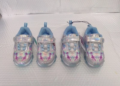 Disney Niños Pequeños Niñas Frozen Tenis Iluminados Plateado Azul Púrpura Multi Talla Foto 1 de 4