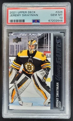 2021-22 Upper Deck Jeremy Swayman #226 Young Guns RC PSA 10 Boston Bruins TT2 - Image 1 of 2