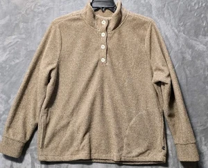Neu ohne Etikett Eddie Bauer Fleecepullover Pullover Damen XL braun Taschen Knöpfe weich  - Bild 1 von 7