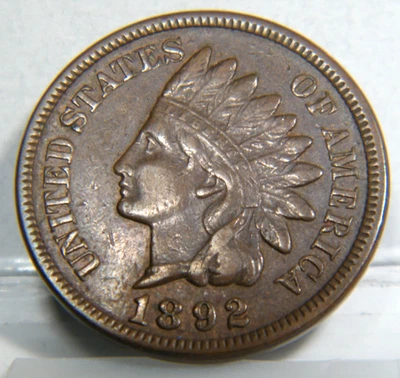 1892 Indian Head Cent Extra Fine+ - Image 1 of 2