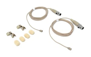 Pair of Lavalier Lapel Microphones Mic w/ 4 pin mini XLR TA4F for Shure wireless - Picture 1 of 3