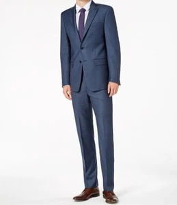 Calvin Klein Men's Blue Wool Slim 2-Piece Pants & Jacket Suit Size 48R 42W-30L - Picture 1 of 9