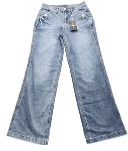 Flamingals Women's Wide Leg Jeans High Waist Vintage Style Pants Size Small - Picture 1 of 9
