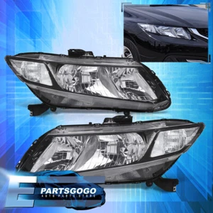 For 12-15 Civic Sedan FB6 4DR / 12-13 Coupe FG4 2DR Headlights Lamps Pair Black - Picture 1 of 3