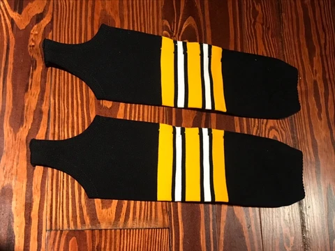Vtg New Pittsburgh Steelers Custom Steel Curtain Game Football Stirrup Socks Cover