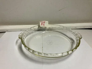 PYREX #229 9-1/2 Inch Clear Glass Fluted Scalloped Edge Deep Dish Pie Plate - Picture 1 of 1
