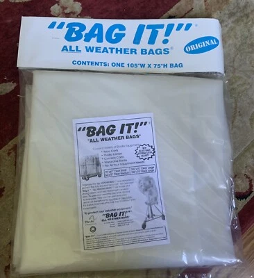 LARGE BAG IT 105” BY 75” HEAVY DUTY NEW CLEAR REUSABLE PLASTIC BAG FREE SHIPPING - Image 1 of 4