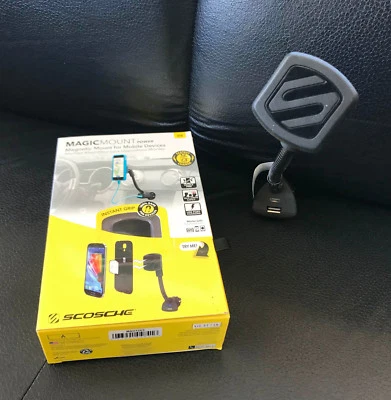 SCOSCHE MAGIC MOUNT POWER Stand Built In Charger Maganetic Mount Cell Phone GPS - Image 1 of 4