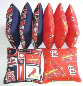 ST. LOUIS CARDINALS CORNHOLE BEAN BAGS SET OF 8 ALL WEATHER WATERPROOF WASHABLE - Picture 1 of 1