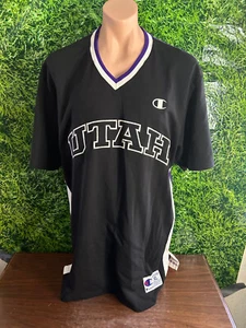 NBA Utah Jazz Basketball Short Sleeve Shooting Shirt Champion Black/Purp Size XL - Picture 1 of 5