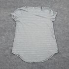 Lululemon Shirt Womens Size 4 Grey Striped Love Crew Athletic Casual Athleisure