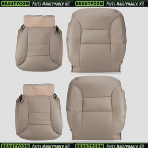 Fits 1995-1999 Chevy Silverado Tahoe Driver Passenger Bottom Top Seat Cover Tan - Picture 1 of 15