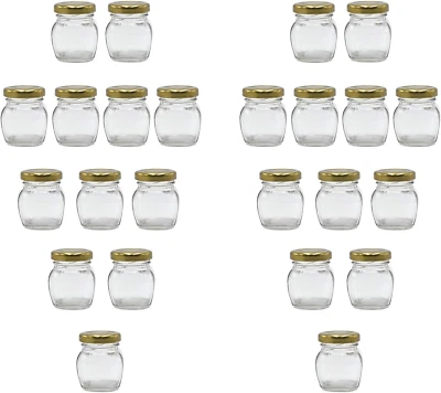 2Oz Glass Jar with Gold Lid for Honey Jam Spice Pack of 24 Sets - Image 1 of 4