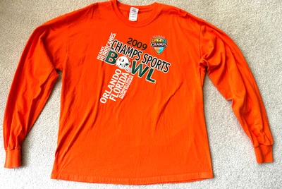 University of Miami Hurricanes 2009 Champs Sports Bowl Long Sleeve T-Shirt XL - Image 1 of 4
