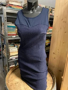 Abito tubino stretch blu glitter argento Silvian Heach tg L n83 - Imagen 1 de 6