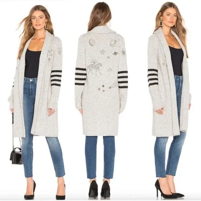 Cardigã MOTHER Mapa das Estrelas Cinza O Quadril Bordado Lã Alpaca Tamanho M $398 - Imagem 1 de 4