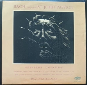 Peter Pears, David Ward - Extractos de Bach de St John Passion LP disco excelente - Imagen 1 de 3