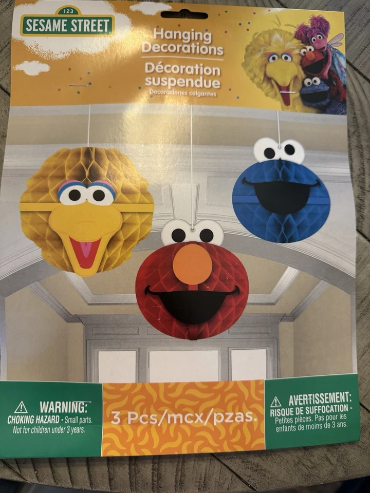 Decoraciones de cumpleaños calle sésamo panal olmo gran pájaro galleta monstruo y un Foto 1 de 3
