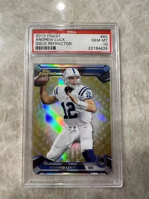 Finest Gold Refractors 60 Andrew Luck 2013/75 PSA 10 GEMA como nuevo Indianapolis Colt Foto 1 de 4
