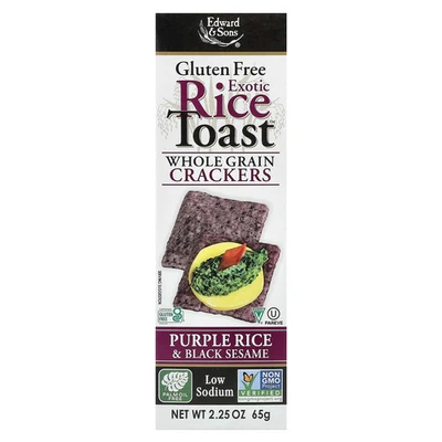 Exotic Rice Toast™, Bolachas Integrais, Arroz Roxo e Gergelim Preto, 2,25 oz - Imagem 1 de 2